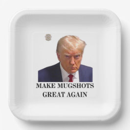 Prato De Papel Trump Mug Shot Paper Placas