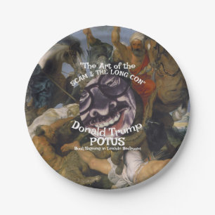 Prato De Papel Trump Pam Bondi Kristi Noem Hegseth Bolo & Buceta
