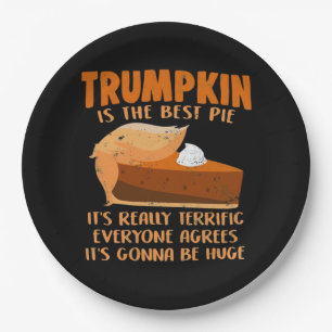 Prato De Papel Trumpkin Pie Funny Design - Festa de Ação de Graça