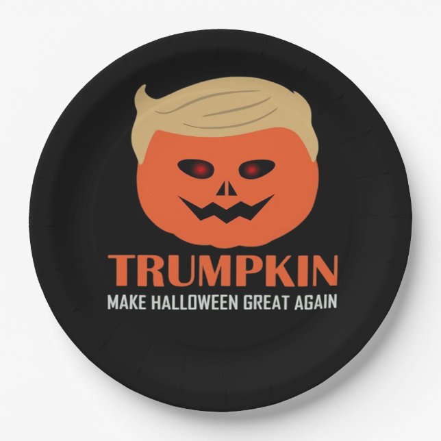 Prato De Papel Trumpkin Torna O Excelente De Halloween Novamente  (Frente)
