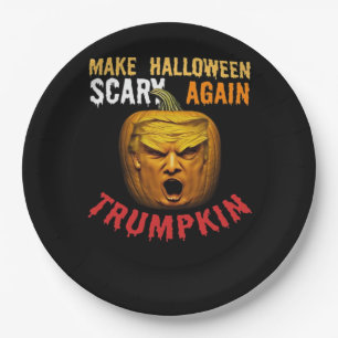 Prato De Papel Trumpkin Torna O Halloween Assustador De Novo - Do