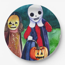 Prato De Papel Truque ou Tratadores de Halloween