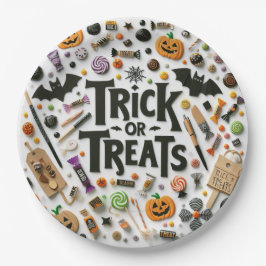 Prato De Papel Truque ou Tratamentos