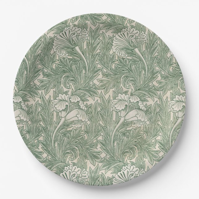Prato De Papel Tulip Pattern (por William Morris) (Frente)