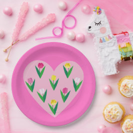 Prato De Papel Tulipas adoráveis.