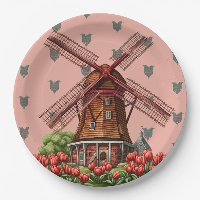 Prato de Papel Tulipas da Holanda (Frente)