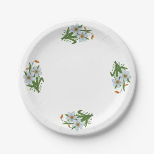 Prato De Papel Tulipas e Daffodils Flores Design 1