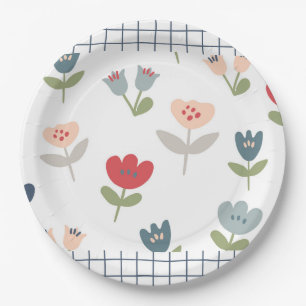 Prato De Papel Tulipas Florais Cutas Simples Farmhouse Country Sw