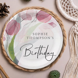 Prato De Papel Tulipas moles, aniversário elegante