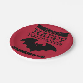 Prato De Papel Tupografia retro Halloween