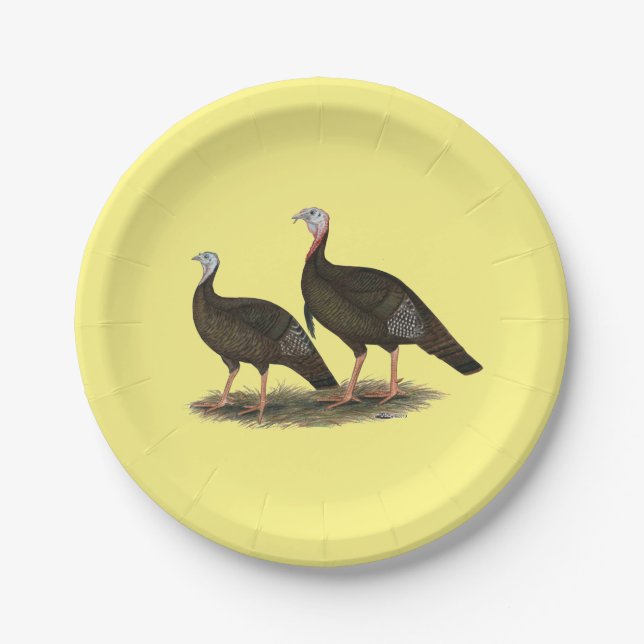 Prato De Papel Turkeys East Wild Pair (Frente)