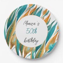 Turquesa Laranja Bela Aquarela Personalizada