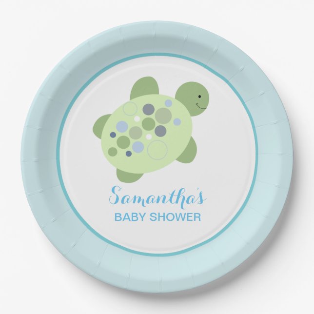 Prato De Papel Turtle Reef Sea Turtle Papel Personalizado Placa (Frente)