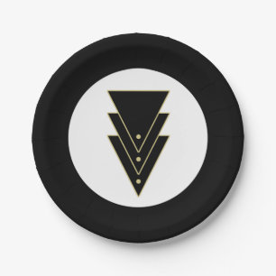 Prato De Papel Tuxedo Modern Art Deco