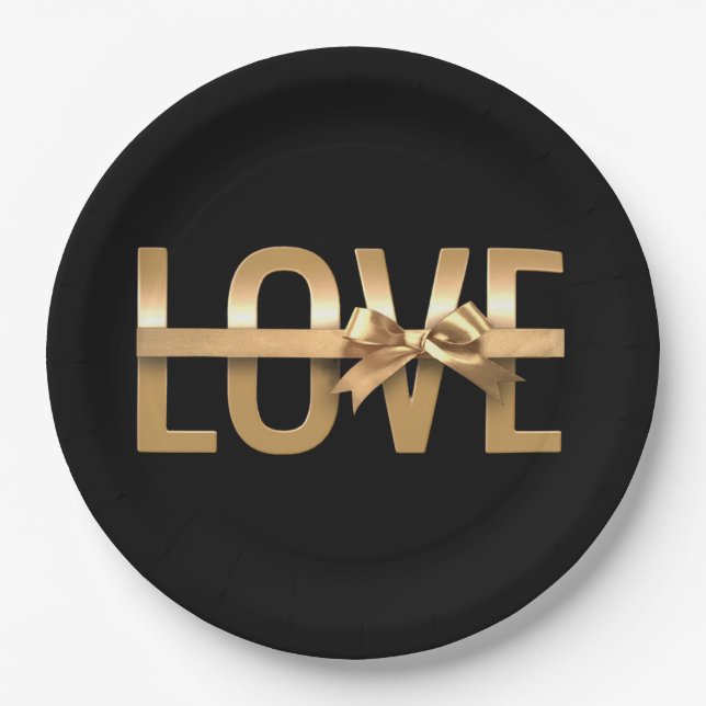 Prato De Papel Tuxedo Preto - (Frente)