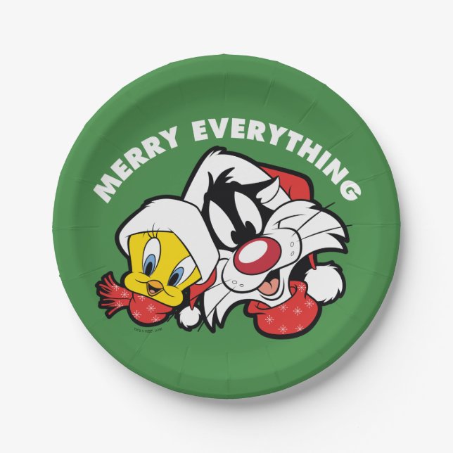 Prato De Papel TWEETY™ & SYLVESTER™ "Feliz Tudo" (Frente)