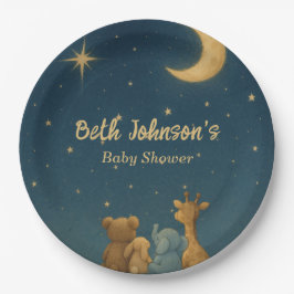 Prato De Papel Twinkle Twinkle - Pequena Chá de fraldas de Estrel