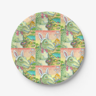 PRATO DE PAPEL TYRANNOSAURUS, T-REX GENTO, DINO BUNNY LESTE