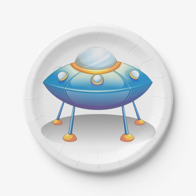 Prato De Papel UFO de Saucer Voador (Frente)