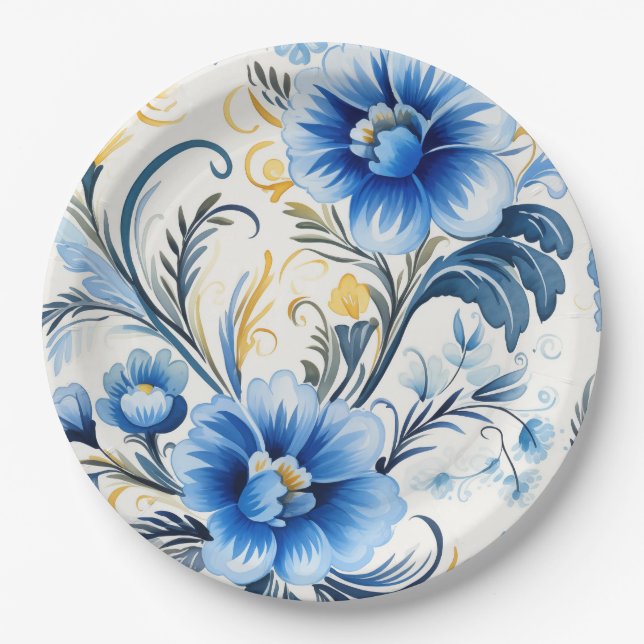 Prato De Papel Ukrainian folk art pattern (Frente)