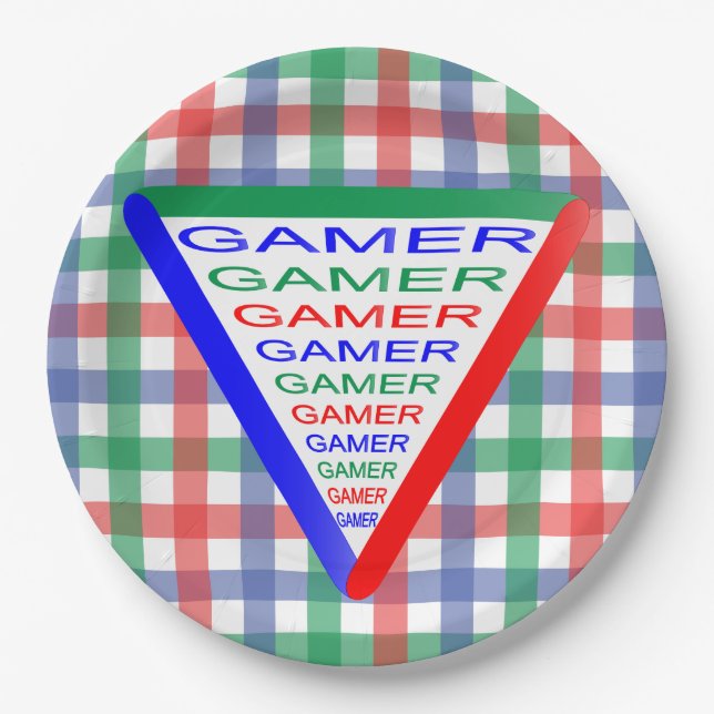 Prato De Papel Ultimate Gamer 3 - Cores do sistema de jogos RGB (Frente)