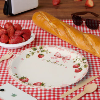 Prato De Papel Um Aniversário Doce como Frutas Vermelhas