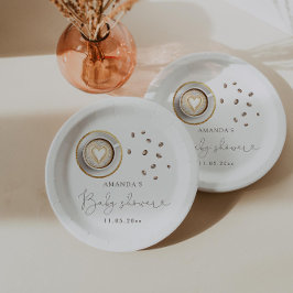 Prato De Papel Um Bebê Está Fazendo Chá de fraldas De Café