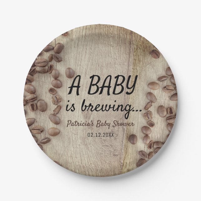 Prato De Papel Um Bebê Está Fazendo Chá de fraldas De Café De Mad (Frente)