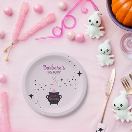 Prato De Papel Um Bebê Está Fazendo Chá de fraldas De Halloween