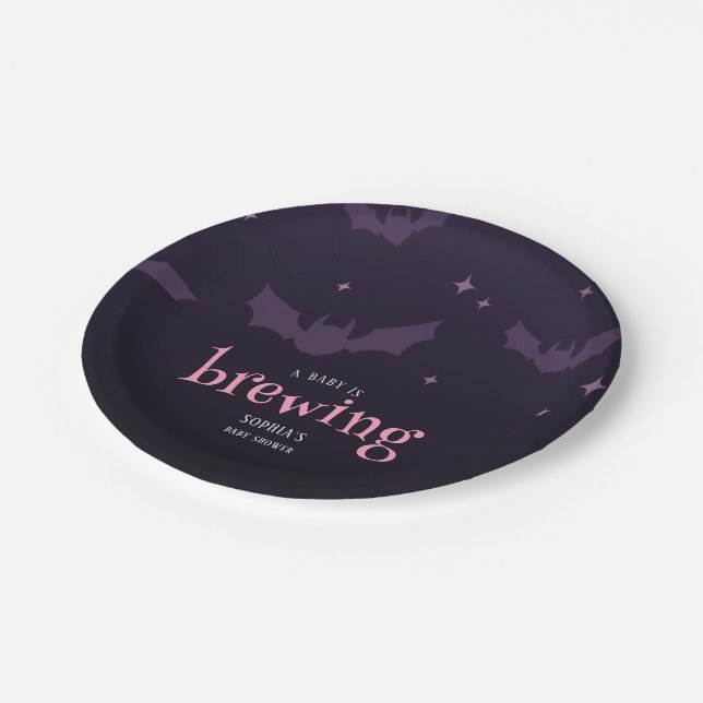 Prato De Papel Um Bebê Está Fazendo Chá de fraldas Estranho (Inclinado)