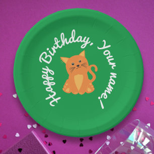 Prato De Papel Um Bom Aniversário Deseja Com O Cristóvão Laranja 