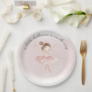 Prato De Papel Um Chá de fraldas Ballerina Watercolor Girl