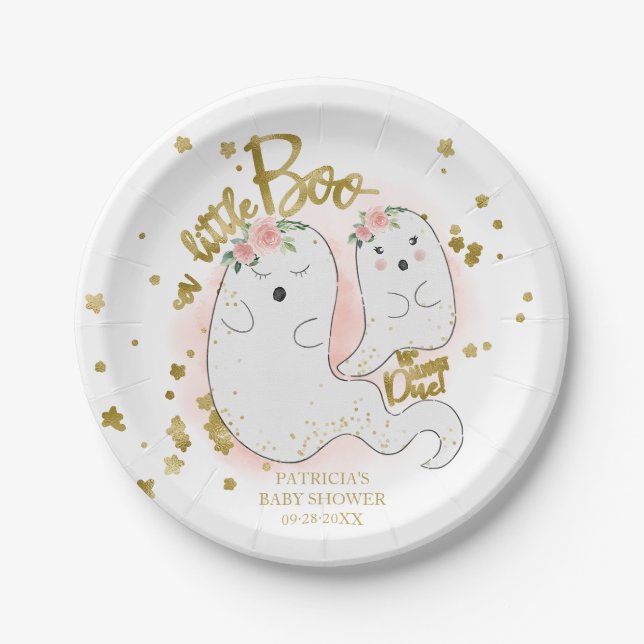 Prato De Papel Um Chá de fraldas de Garota Bonita de Halloween (Frente)