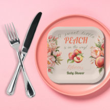 Um Chá de fraldas Floral De Pêssego De Verão
