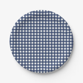 Prato De Papel Um coelhinho azul de Gingham
