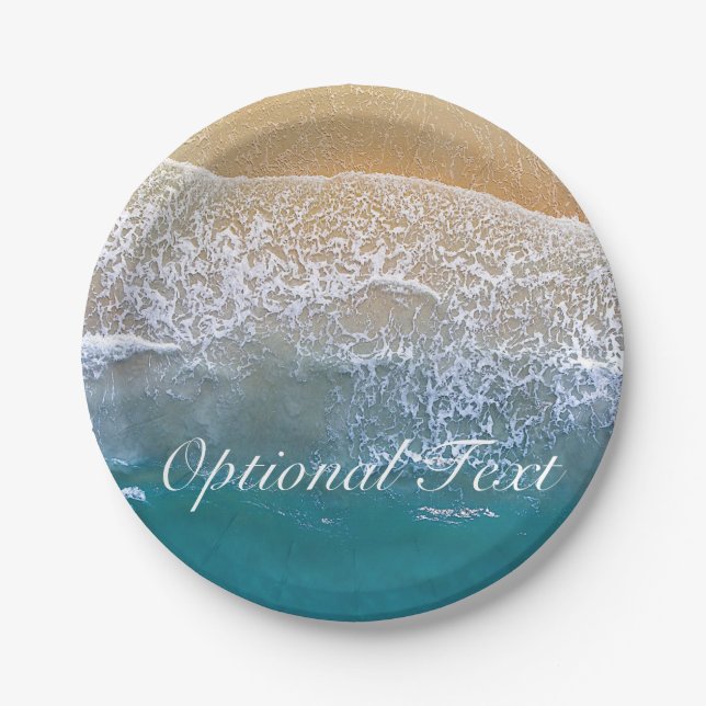 Prato De Papel Um com a Praia (Frente)