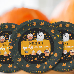 Prato De Papel Um Cute Aniversário de Halloween Assustador