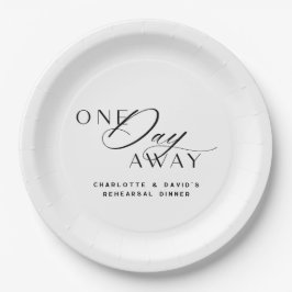Prato De Papel Um Dia Fora do Janto de Ensaio Elegante Moderno