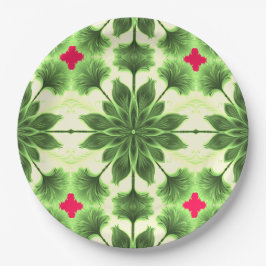 Prato De Papel Um elegante design verde vermelho clássico