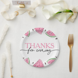 Prato De Papel Um Em Um Aniversário De Melancia De primeiro anive
