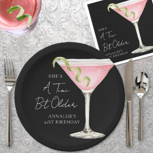 Prato De Papel Um Martini Um Pouquinho Mais Velho de Aniversário