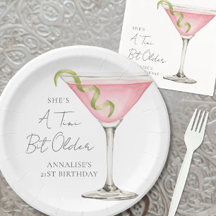 Prato De Papel Um Martini Um Pouquinho Mais Velho de Aniversário