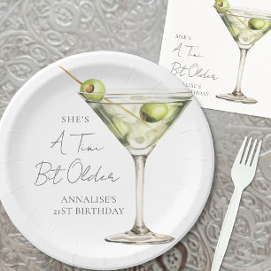 Prato De Papel Um Martini Um Pouquinho Mais Velho de Aniversário