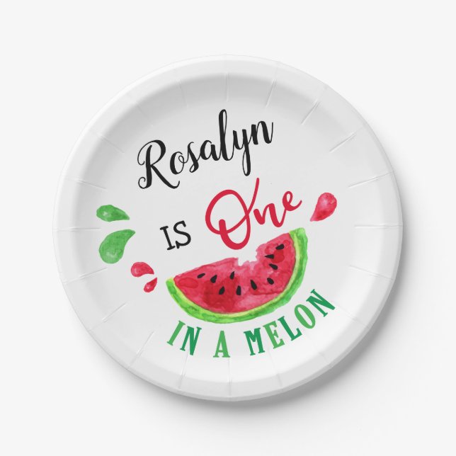 Prato De Papel Um no melão (Frente)