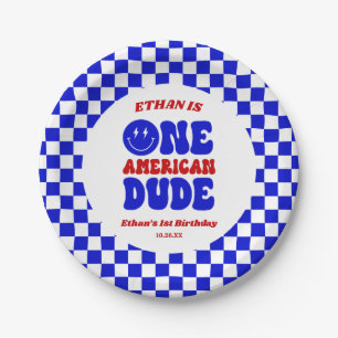 Prato De Papel Um Partido Americano do Dude 4 de julho de primeir