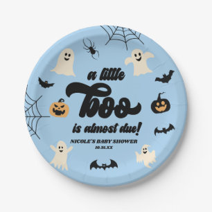 Prato De Papel Um Pequeno Boo Está Quase A Vir! Chá de fraldas de