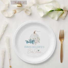 Prato De Papel Um Pequeno Chá de fraldas De Abóbora