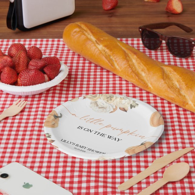 Prato De Papel Um Pequeno Chá de fraldas De Abóbora (Piquenique)