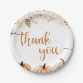 Prato De Papel Um Pequeno Chá de fraldas de outono de Abóbora