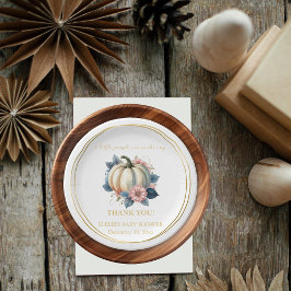 Prato De Papel Um Pequeno Chá de fraldas Floral de outono de Abób